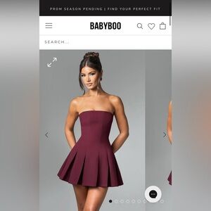 Babyboo Burgundy Strapless Mini Dress